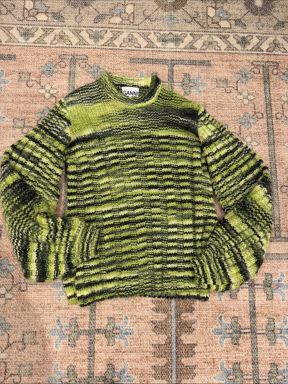 Ganni Neon Melange Knit Sweater | Size Small - Picture 4 of 7